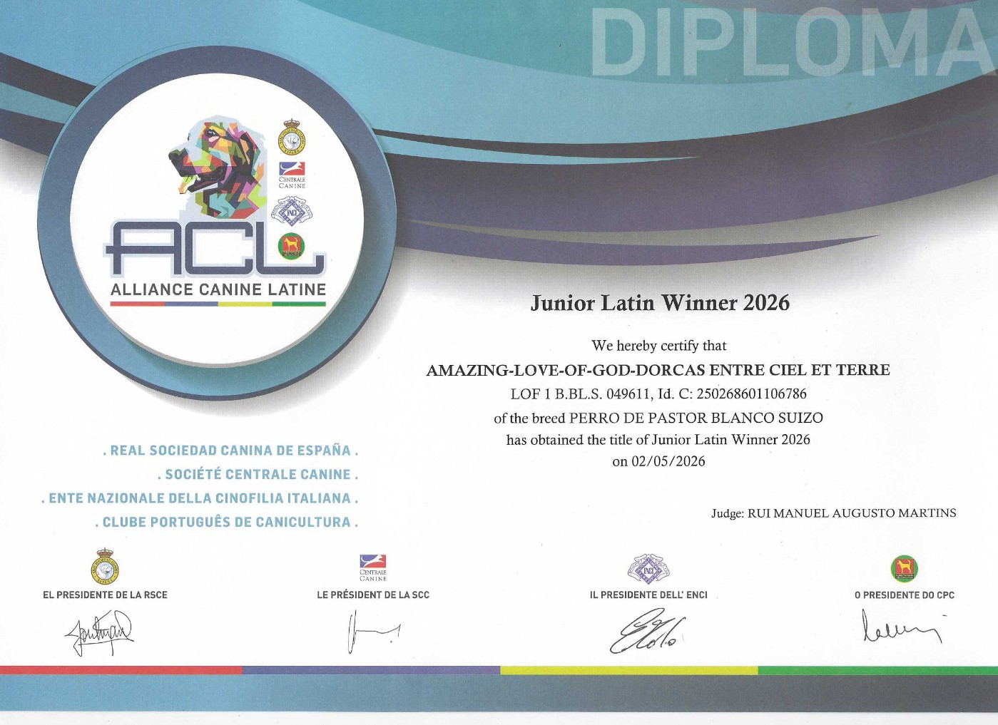 Dorcas a reçu le Junior Latin Winner 2026